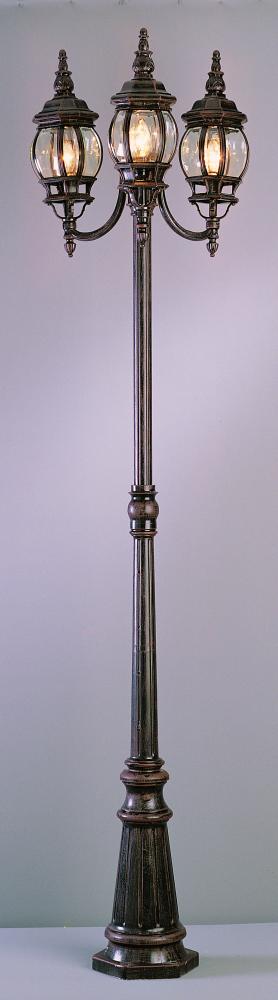 3LT POLE-OUTD-FRENCH LANTERN-C